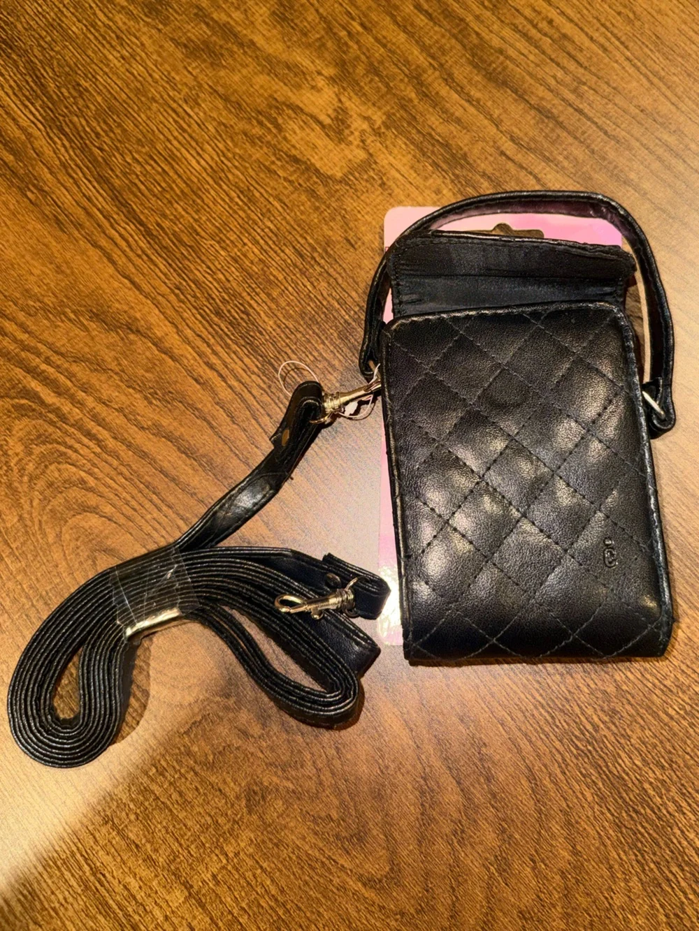 icon Quilted Black Crossbody digital camera Case with Wrist Strap NWT